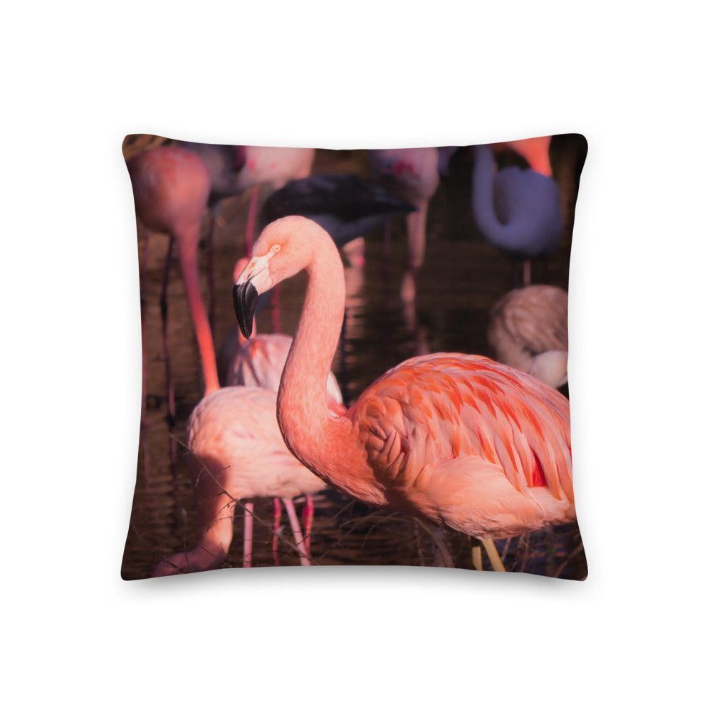 Flamingo am Abend 2 - Dekokissen Howling Nature