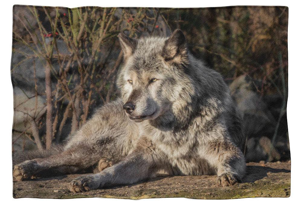 Timberwolf passt auf - Kuscheldecke Howling Nature