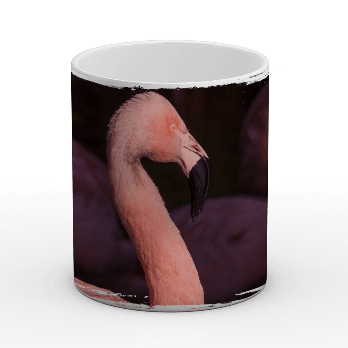 Flamingo im Abendlicht - Tasse, weiß - Howling Nature