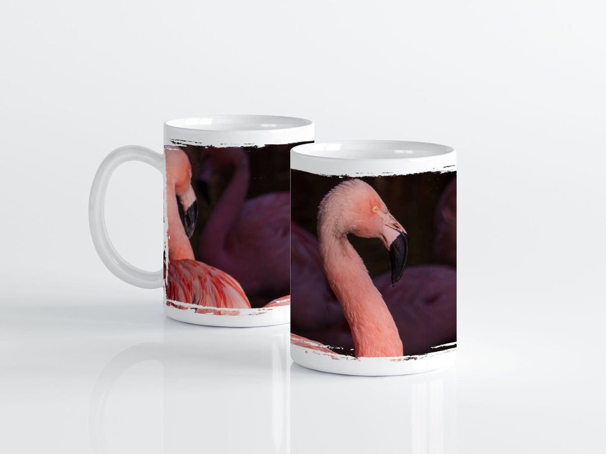 Flamingo im Abendlicht - Tasse, weiß - Howling Nature