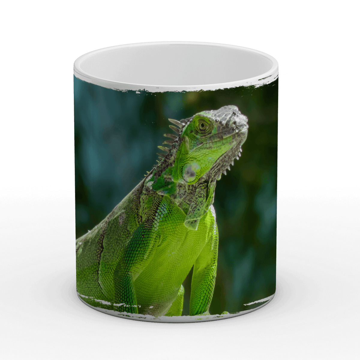 Leguan in Smaragdgrün - Tasse, weiß - Howling Nature