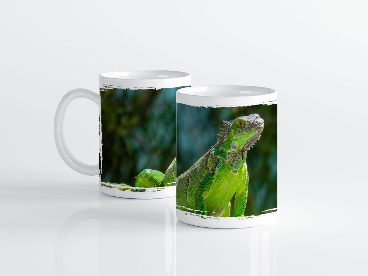 Leguan in Smaragdgrün - Tasse, weiß - Howling Nature