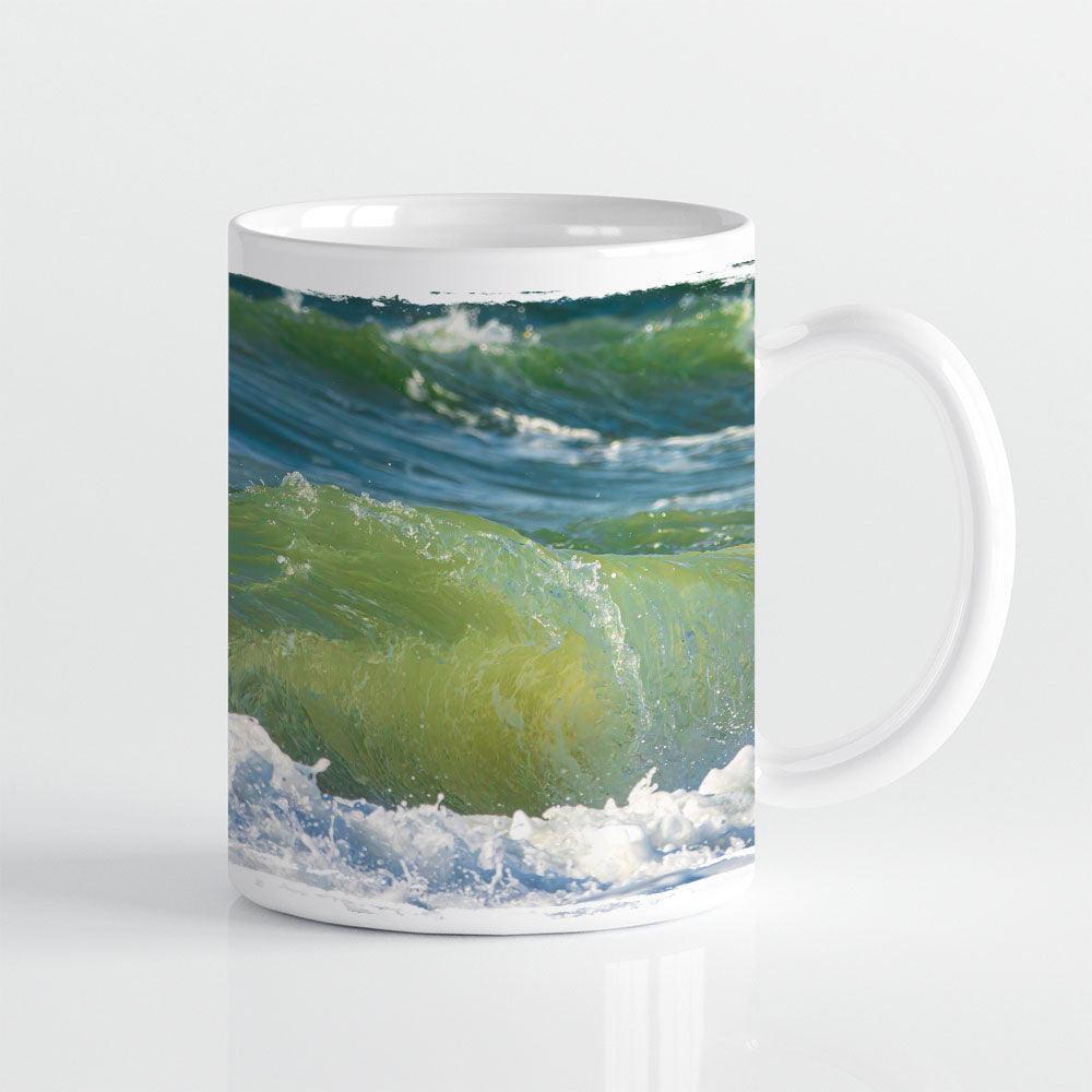 Leuchtende Welle - Tasse, weiß - Howling Nature