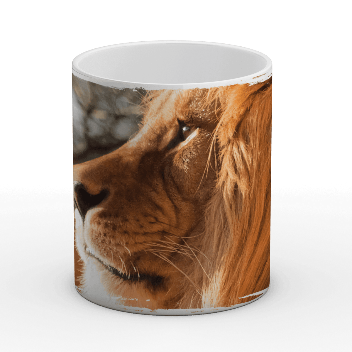 Löwe im Profil - Tasse, weiß - Howling Nature
