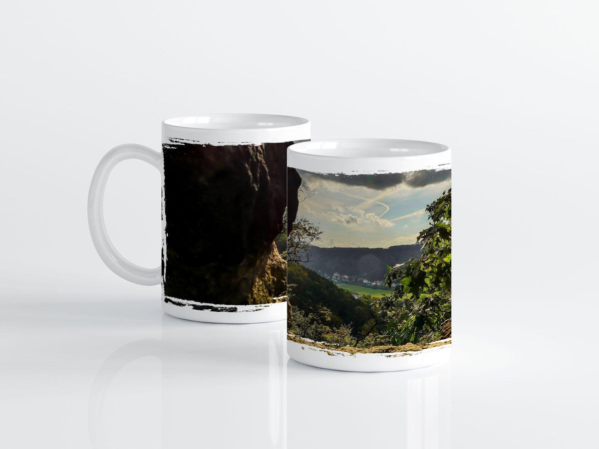 Sächsische Schweiz, geschützter Ausblick - Tasse, weiß - Howling Nature