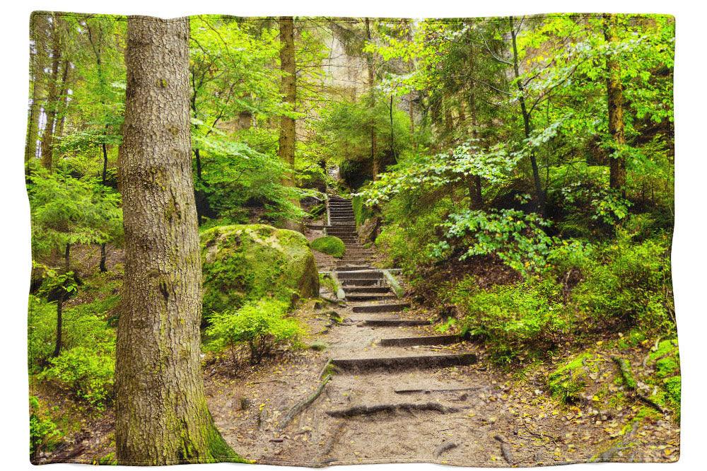 Sächsische Schweiz, Stufen ins Grüne 2 - Kuscheldecke - Howling Nature
