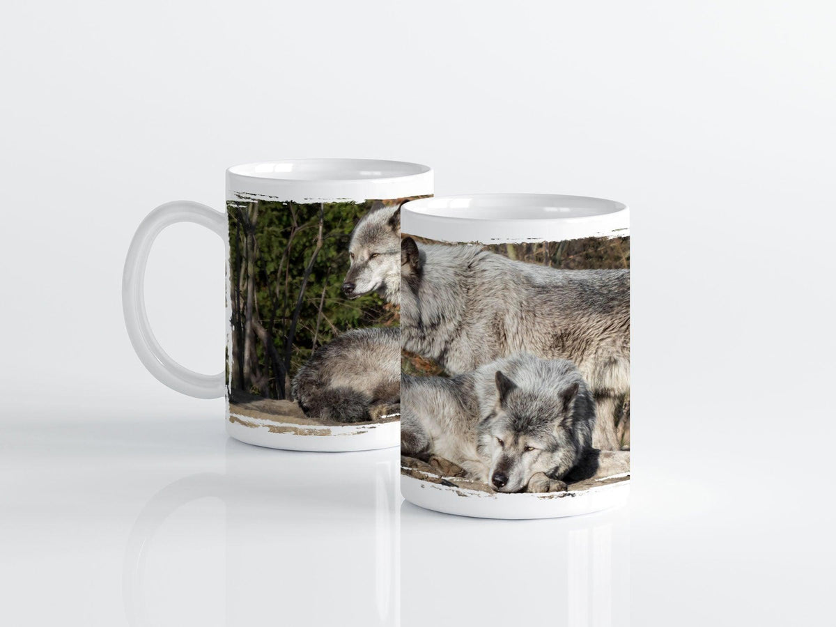 Timberwolf, Alphapärchen - Tasse, weiß - Howling Nature