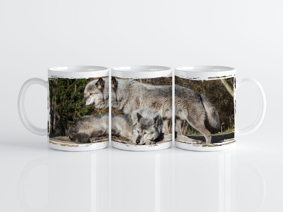 Timberwolf, Alphapärchen - Tasse, weiß - Howling Nature