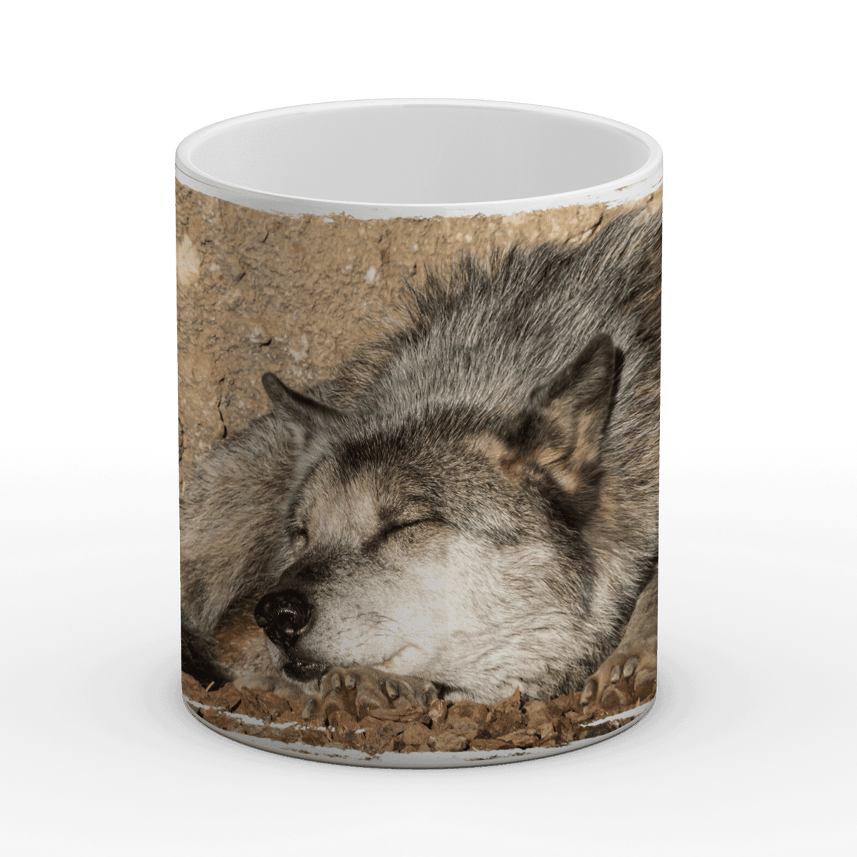 Timberwolf beim Dösen - Tasse, weiß - Howling Nature