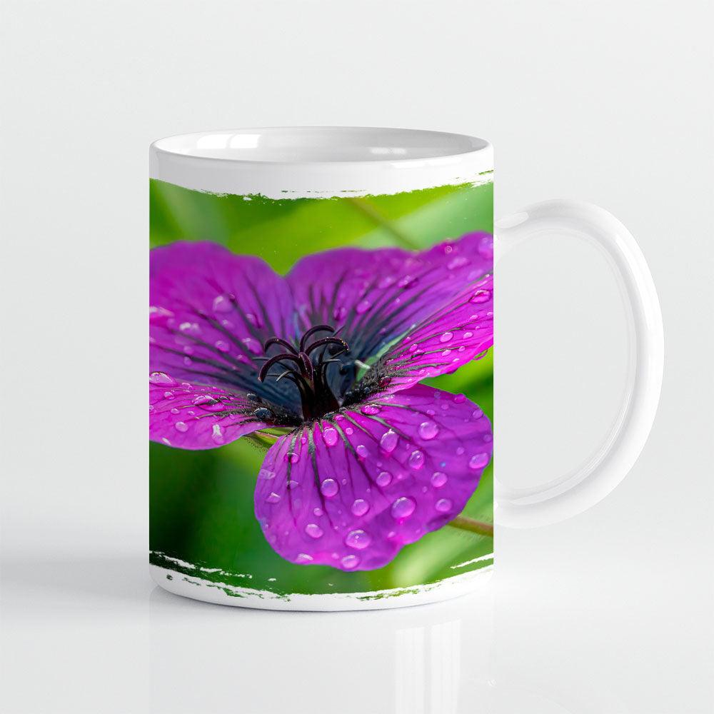 Violette Sommerblüte - Tasse, weiß - Howling Nature